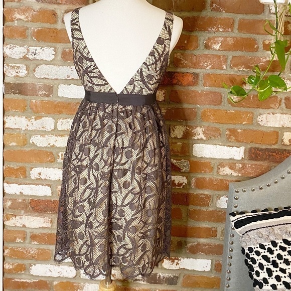 Milly Brown Guipure Lace Dress Size 6 - Picture 4 of 10
